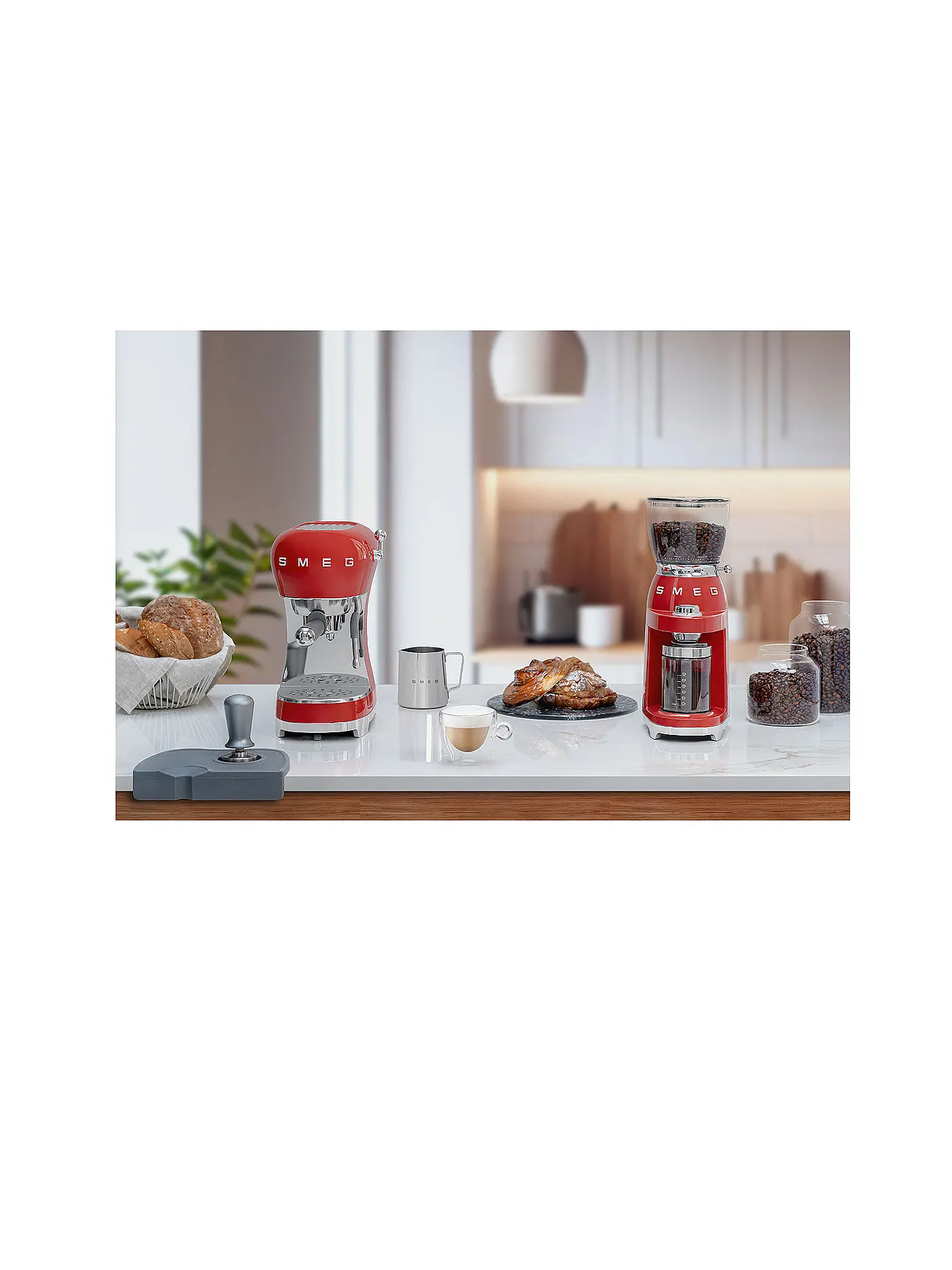 SMEG | Espresso-Kaffeemaschine 50s Retro Style Rot ECF02BLEU | 
